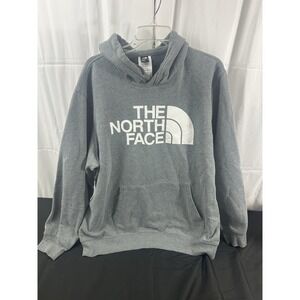 The North Face Mens XL Gray Circular Design Logo Pullover Hoodie Sweatshirt